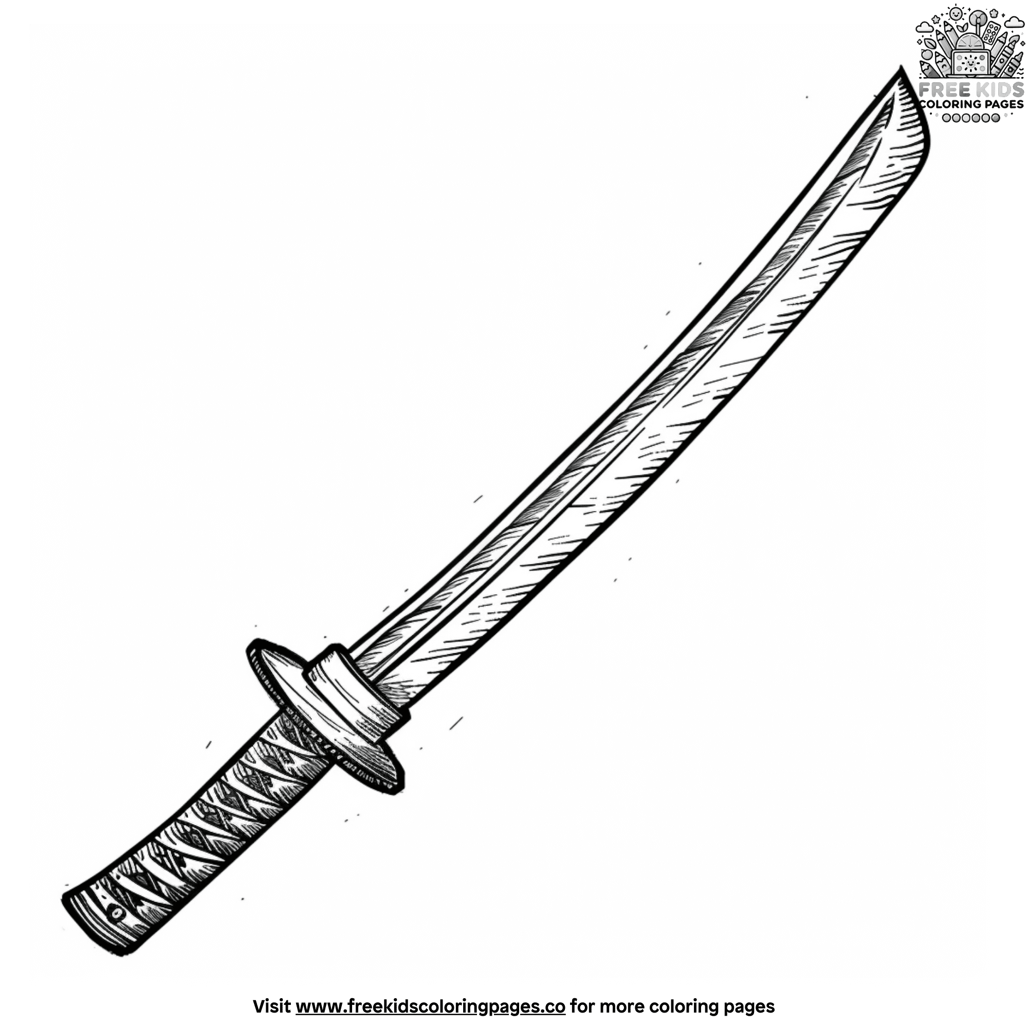 Free Katana Ninja Sword Coloring Pages For Kids