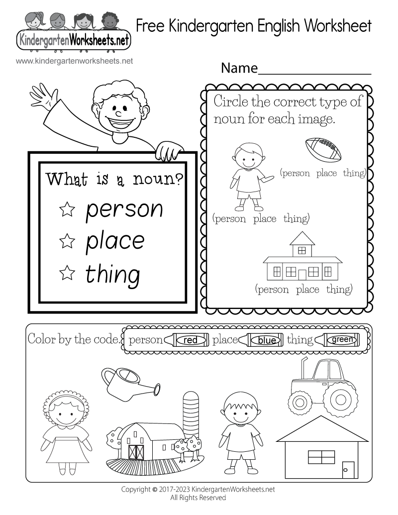printable worksheet kindergarten