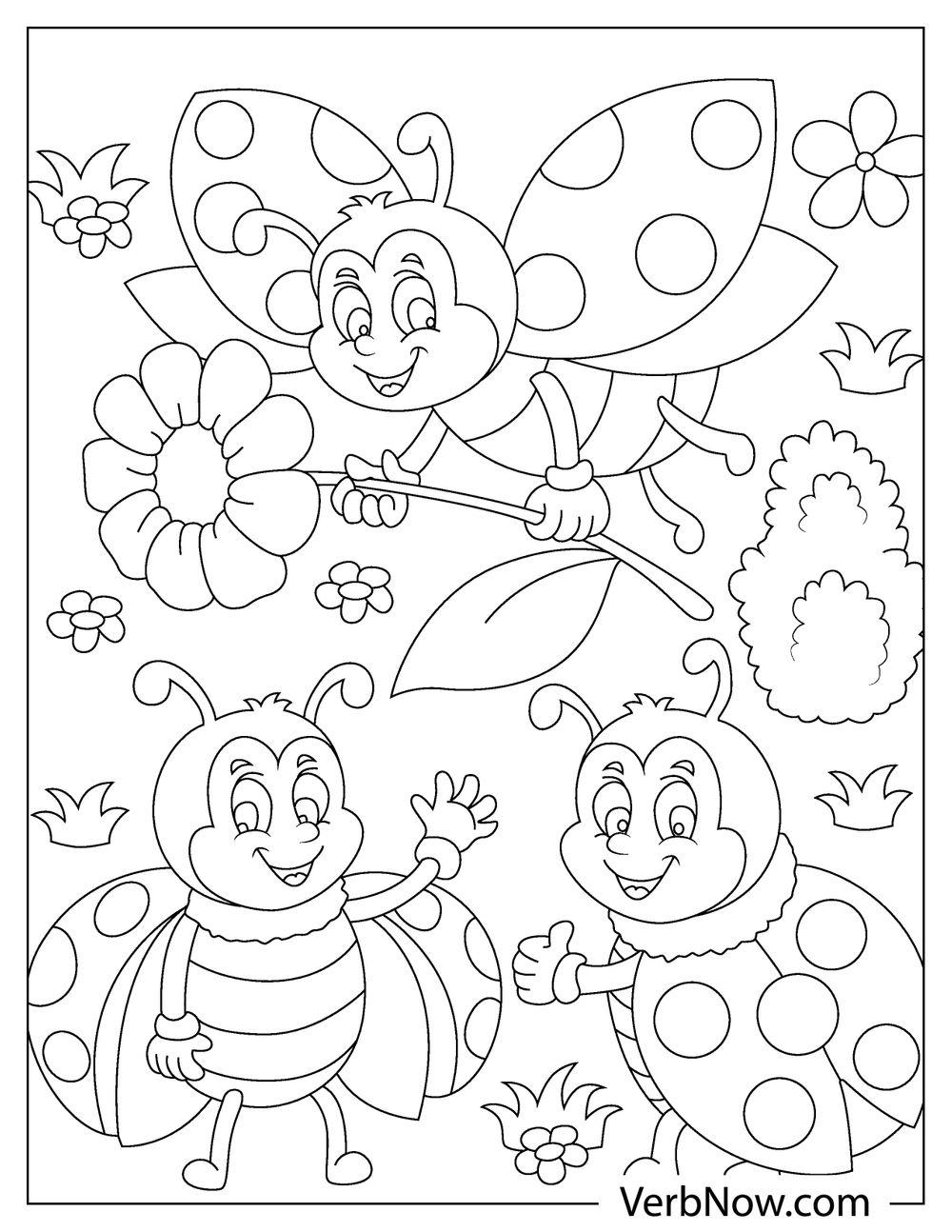 Free LADYBUGS Coloring Pages Book For Download Printable PDF VerbNow