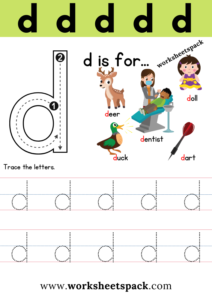 Free Letter D Printable Worksheets Worksheetspack Worksheets Library