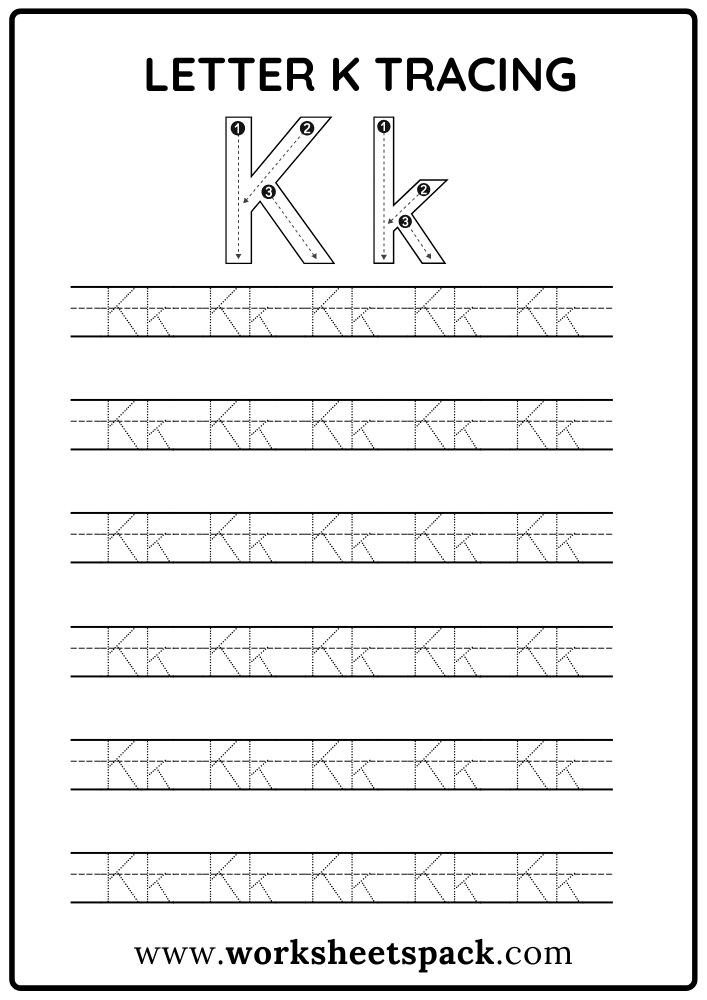 letter k worksheets for kids