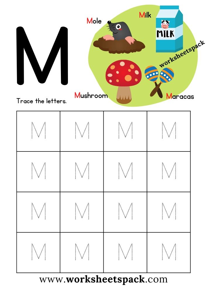 letter m worksheets free printable