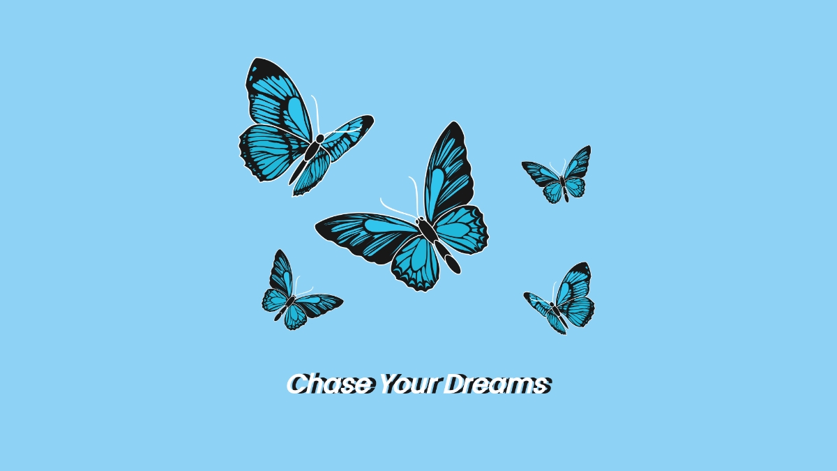 Free Light Blue Butterfly Wallpaper Template To Edit Online