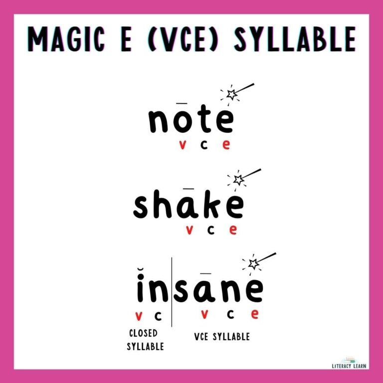 magic e syllable practice