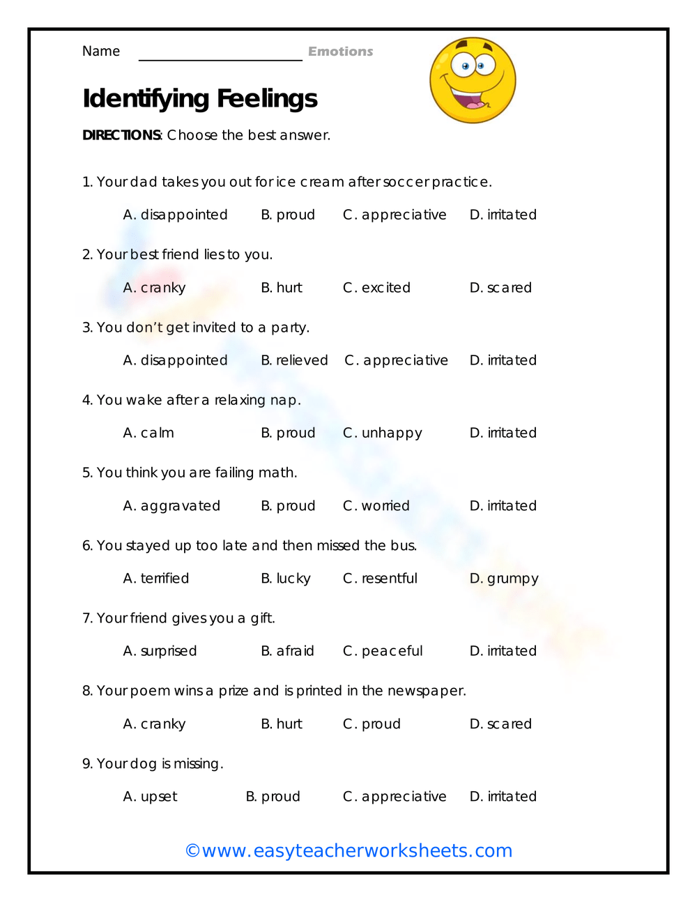 FREE Managing Emotions Worksheets CfE Resources Twinkl