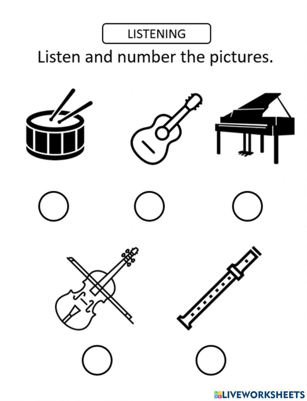 music worksheets for preschoolers