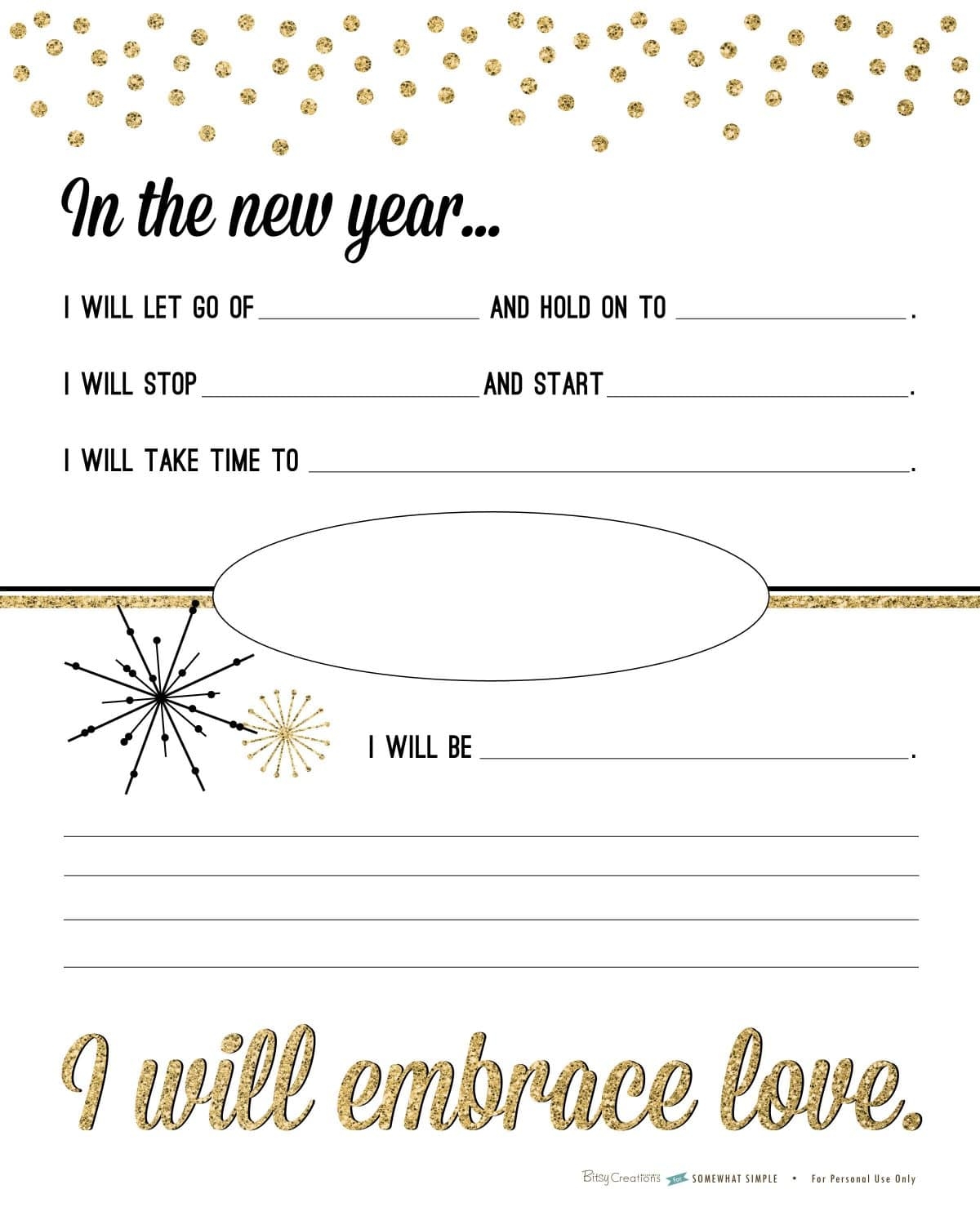 Free New Years Resolution Printable Somewhat Simple