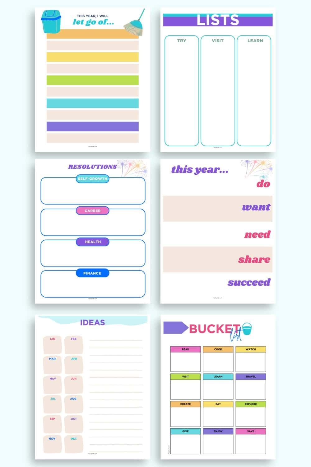 free printable new year's resolution