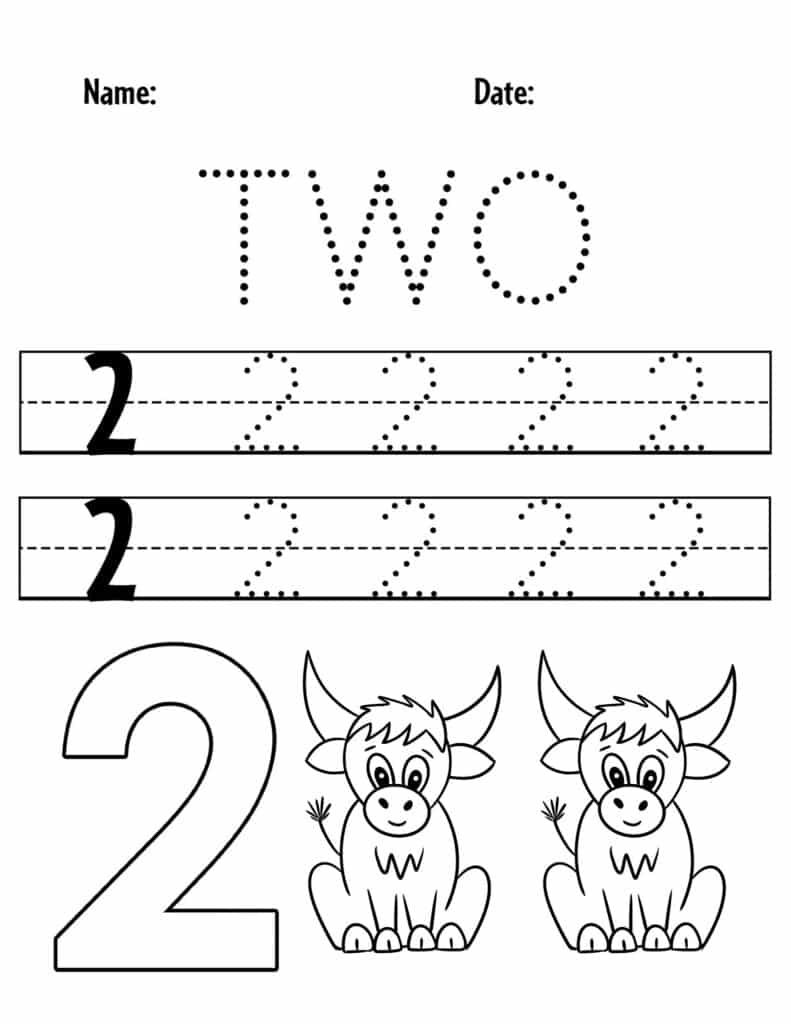 worksheet with number 2