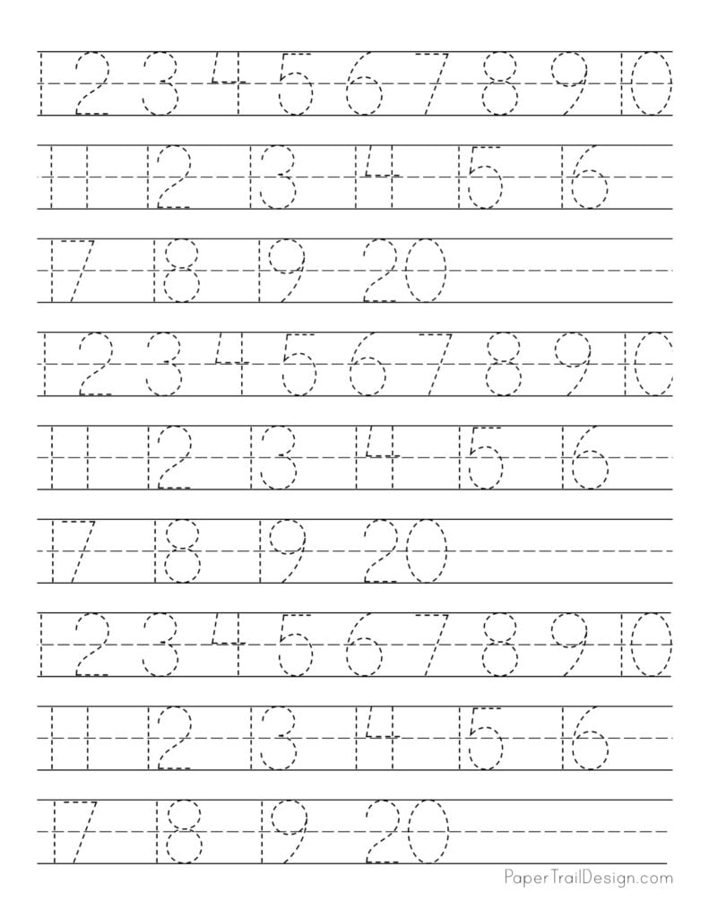 Free Number Practice Sheets For Kindergarten Printable Templates 