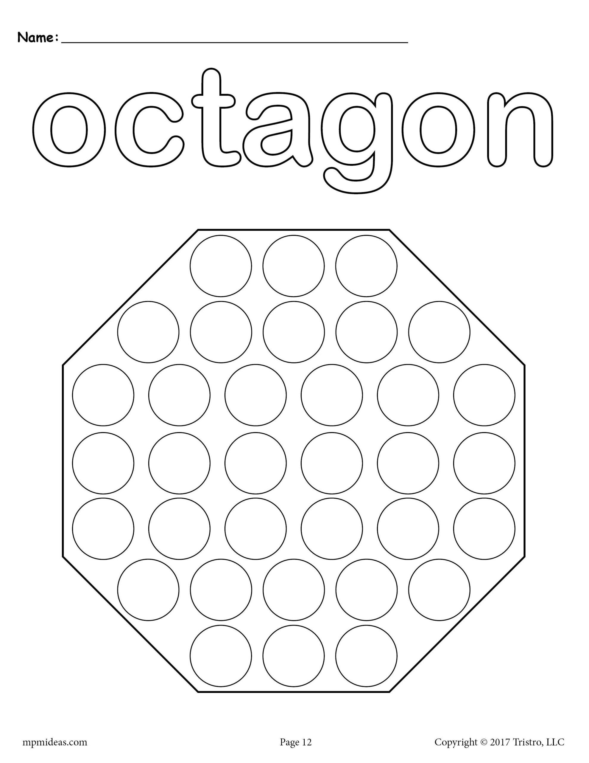 FREE Octagon Do A Dot Printable Shapes Worksheets Do A Dot Shapes