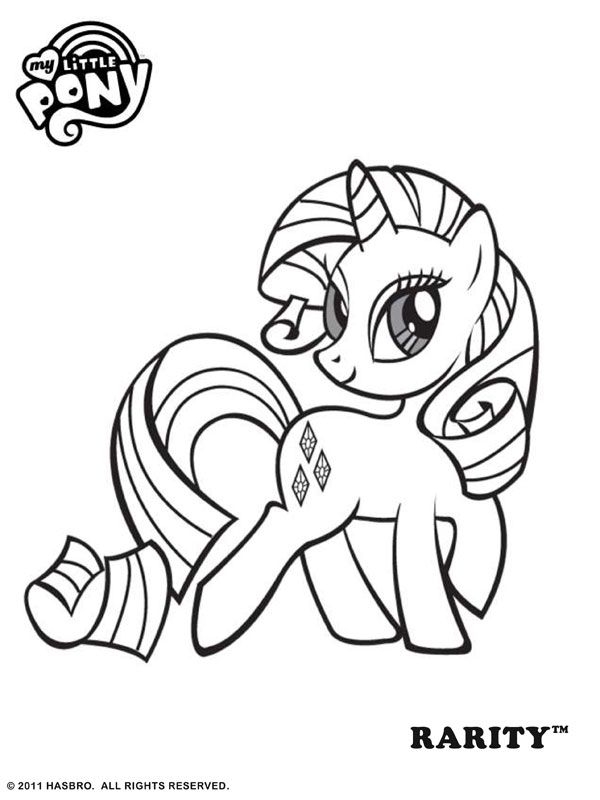 Free Online My Little Pony Rarity Colouring Page BubaKids