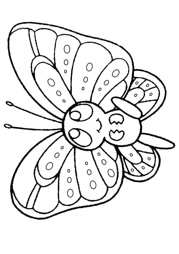 Free Online Printable Kids Colouring Pages Baby Butterfly Colouring