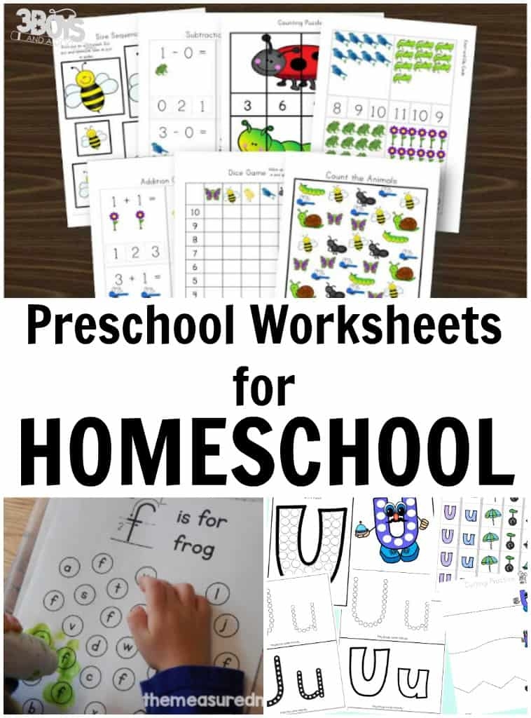 free preschool homeschool printables