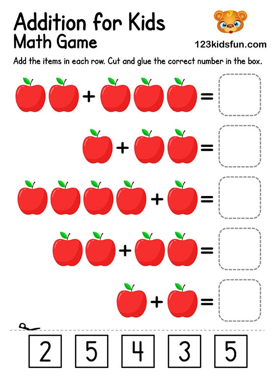 123 worksheets for kindergarten