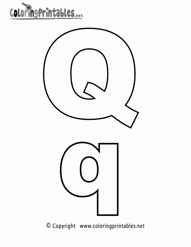 Free Printable Alphabet Letter Q Coloring Page