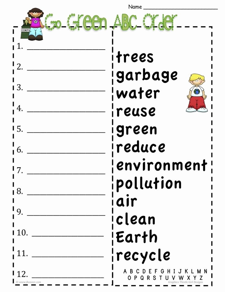 Free Printable Alphabetical Order Worksheets New Free Printable