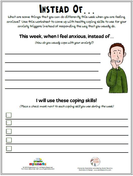 anxiety worksheets for kids printable