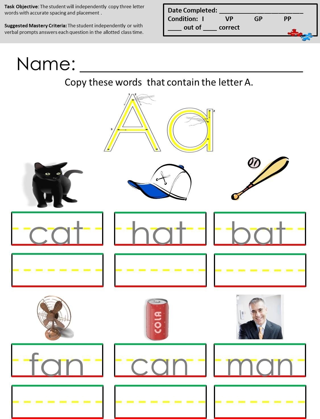 Free Printable Autism Worksheets Free Printable A To Z