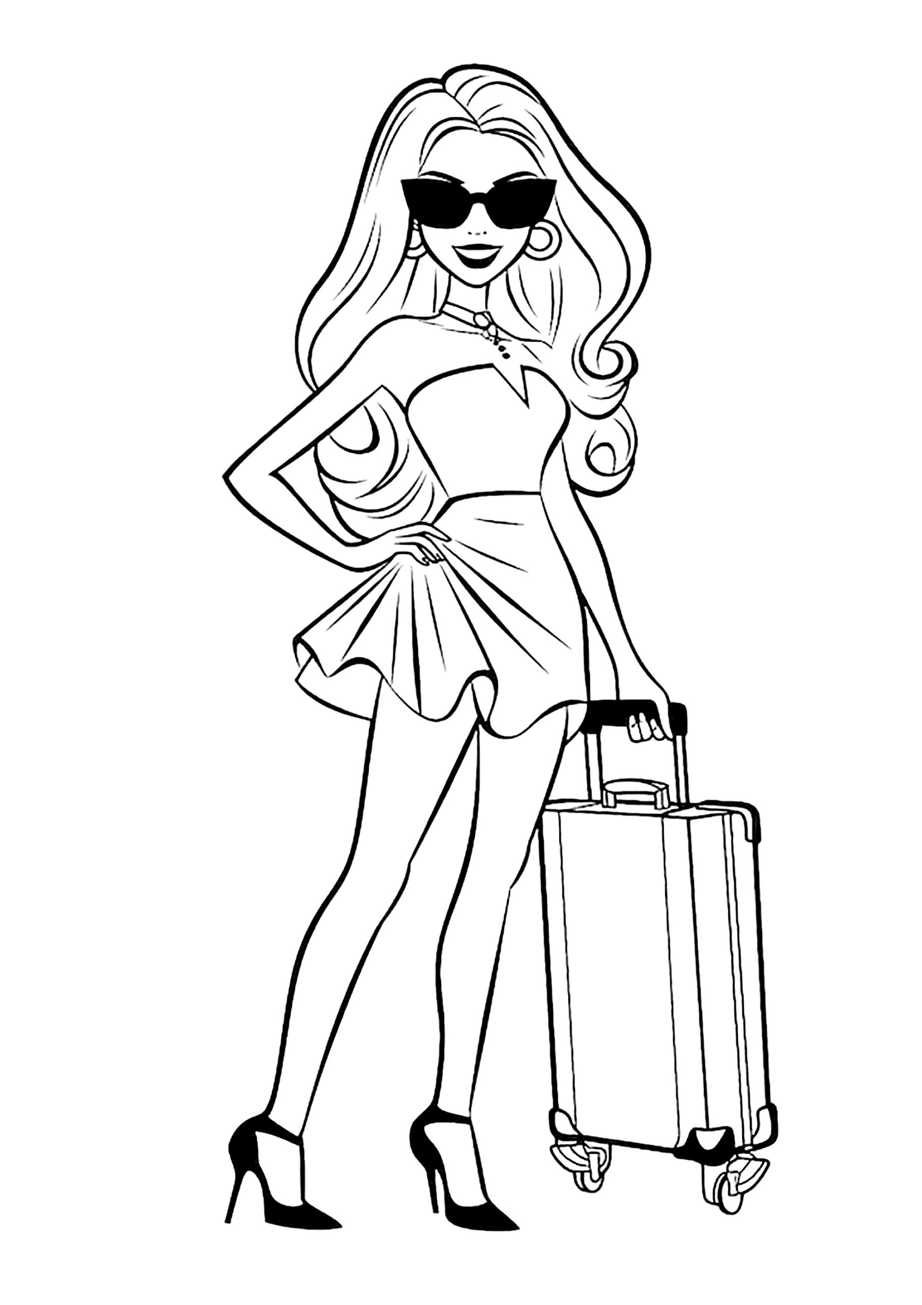 printable coloring Barbie
