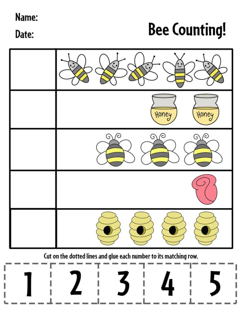 free printable bee worksheet