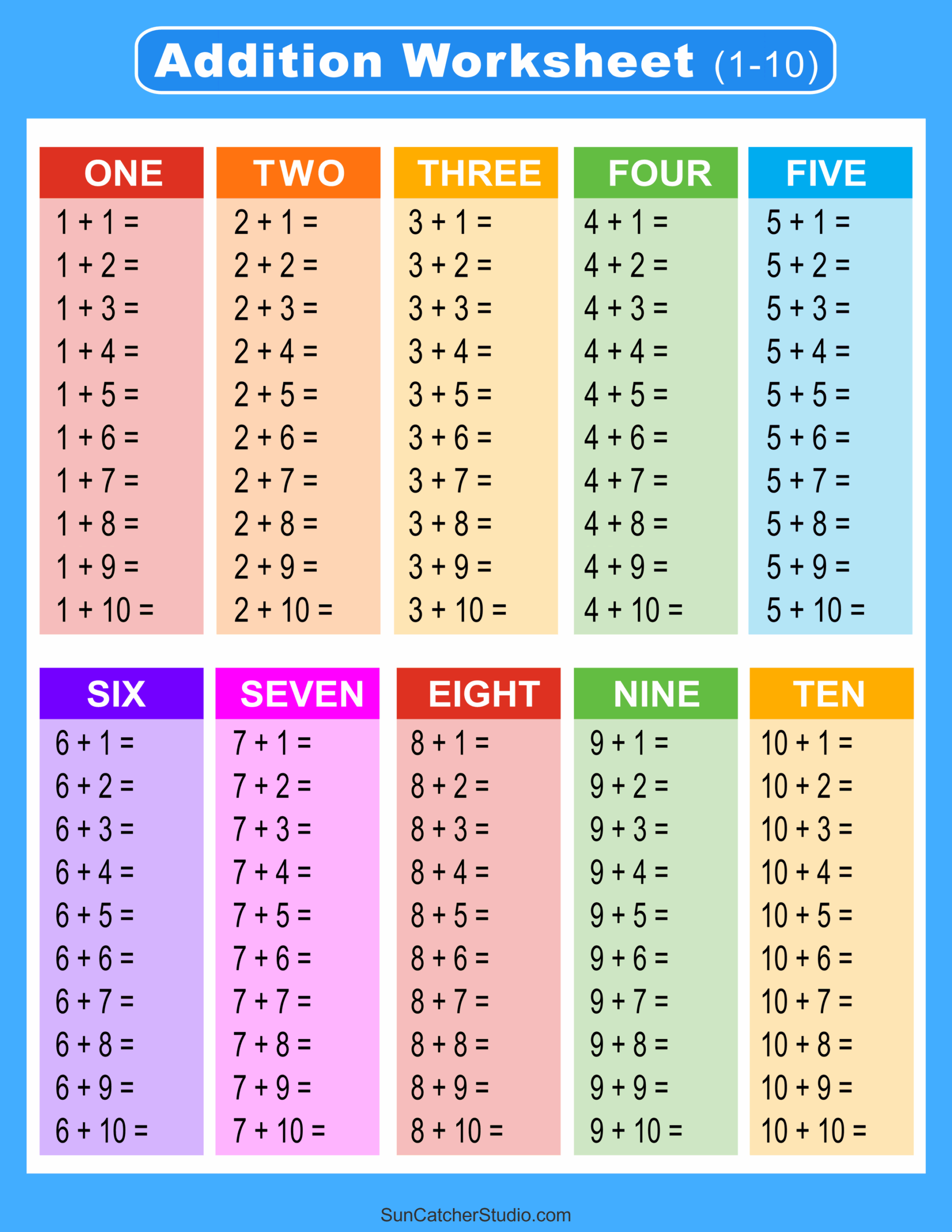 Free Printable Blank Addition Download Free Printable Blank Addition 