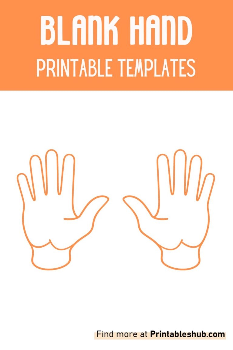 Free Printable Blank Hand Template PDF Printables Hub