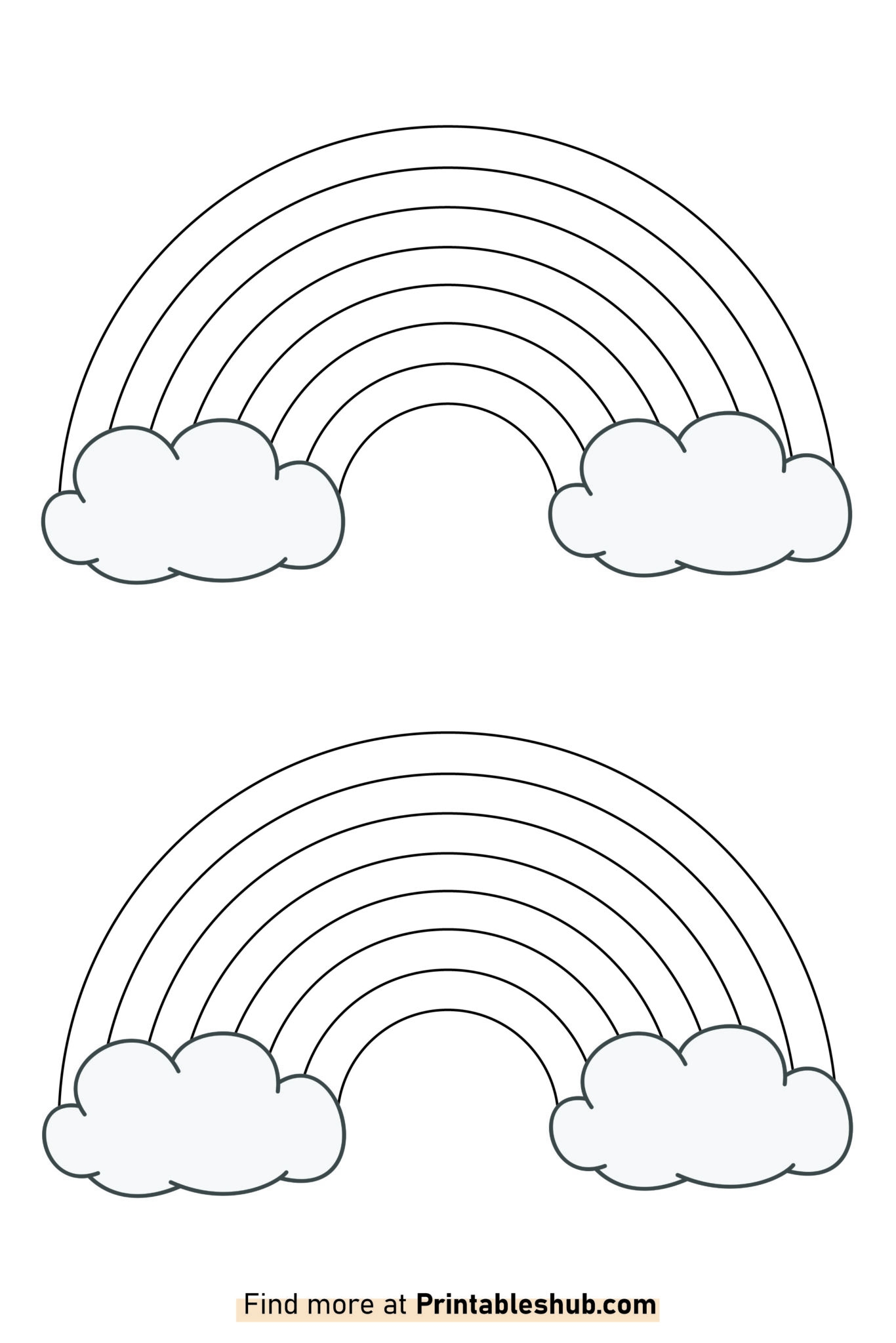 Free Printable Blank Rainbow Templates PDF Included Printables Hub