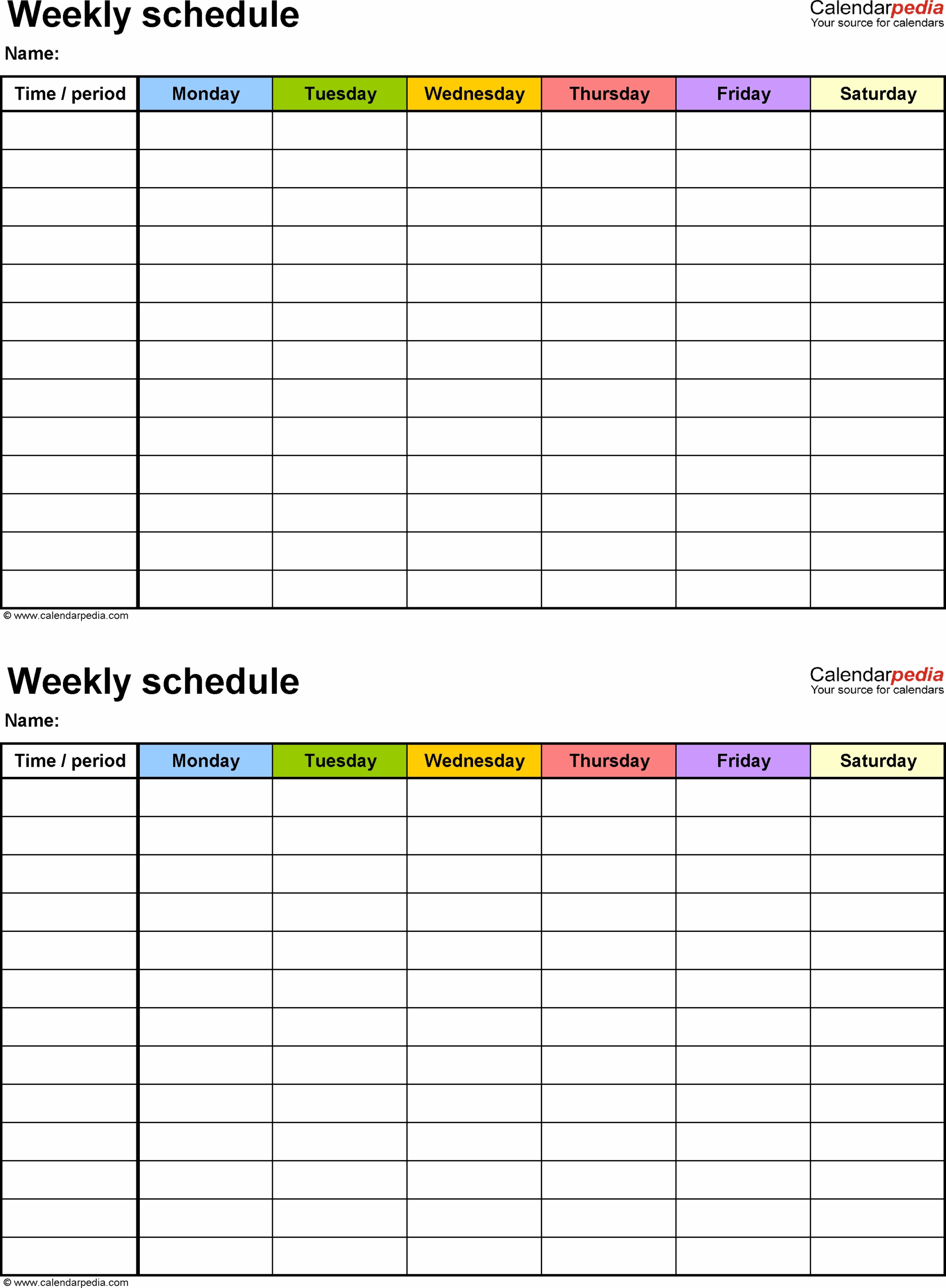 free editable printable schedules