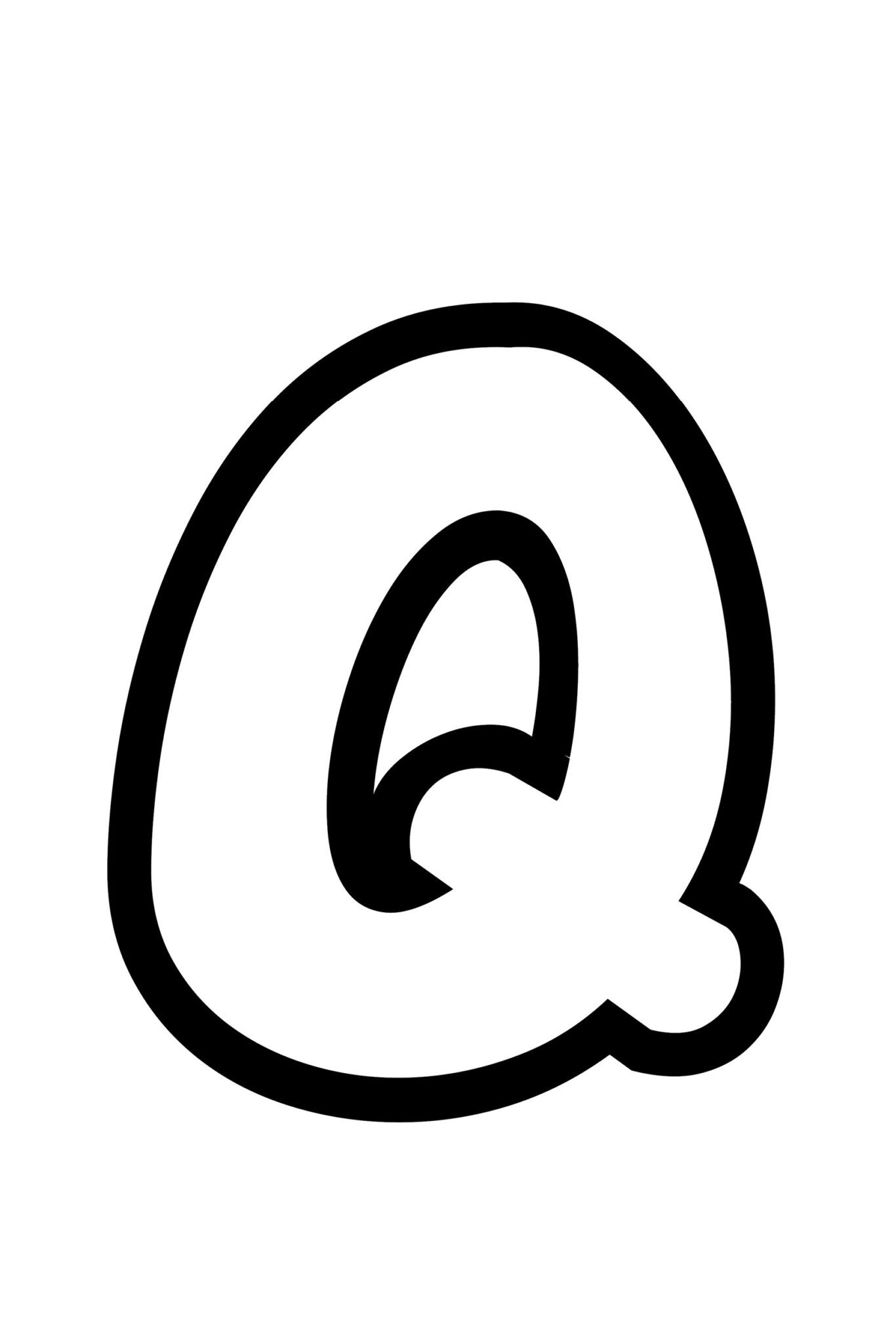 Free Printable Bubble Letter Q Stencil Template