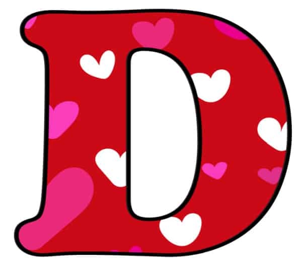 Free Printable Bubble Letters Colorful Valentine Bubble Letter D