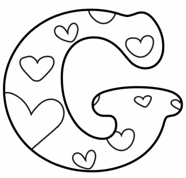 Free Printable Bubble Letters Valentine Bubble Letter G