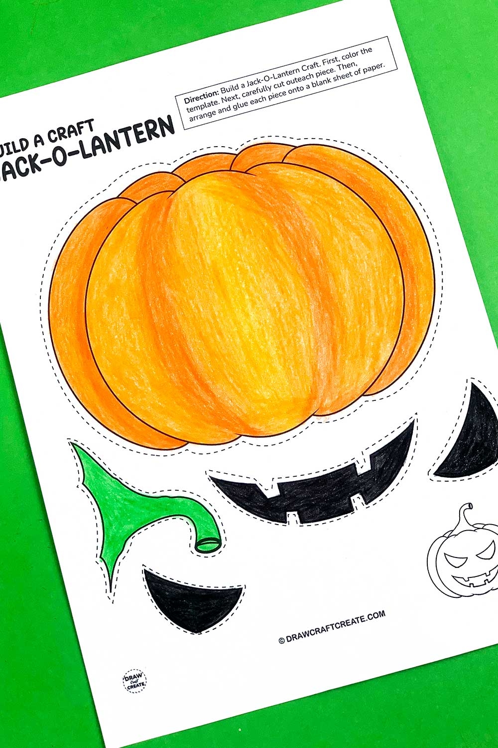 Free Printable Build A Jack O Lantern Craft Draw Craft Create