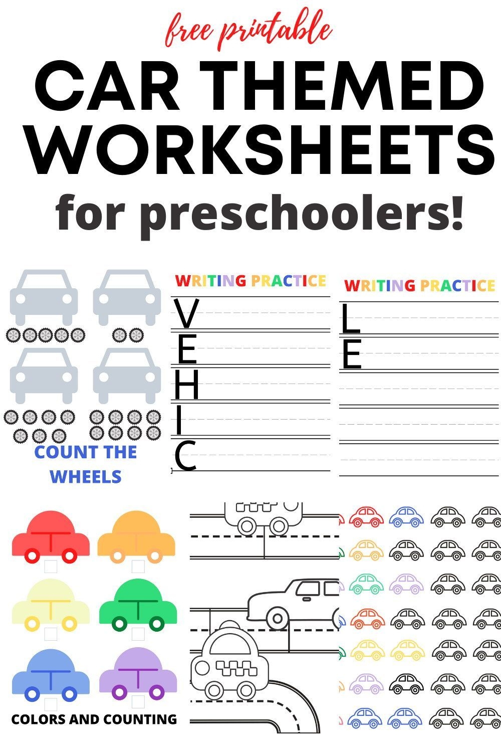 Free Printable Car Themed Preschool Worksheets
