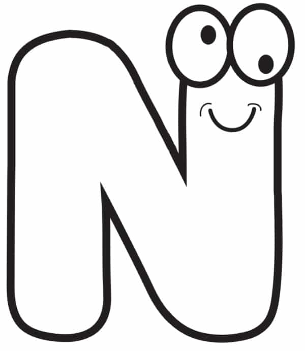 Free Printable Cartoon Letters Cartoon Letter N