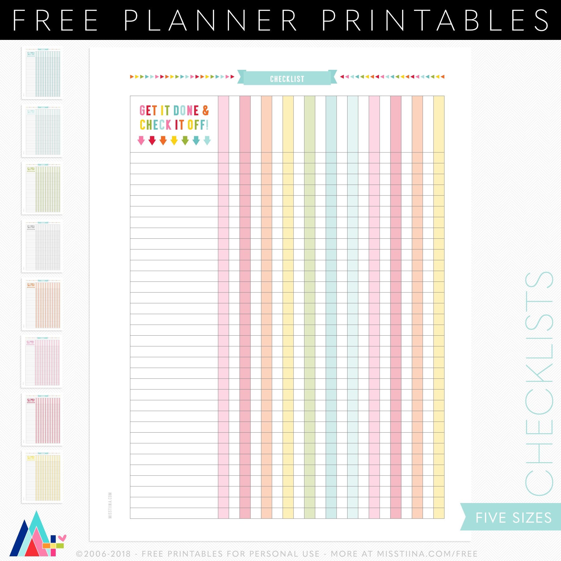 free printable checklist template