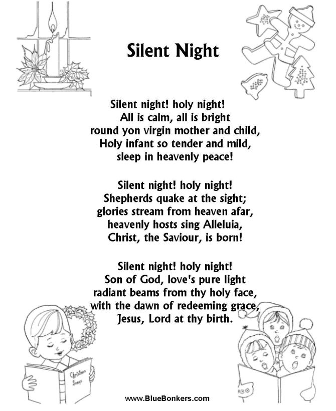 Free Printable Christmas Song Silent Night Lyrics Printable Cynthia K