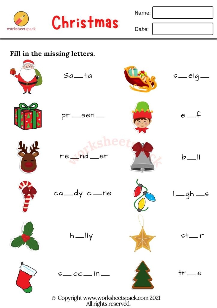 Free Printable Christmas Worksheets PDF Worksheetspack Worksheets 