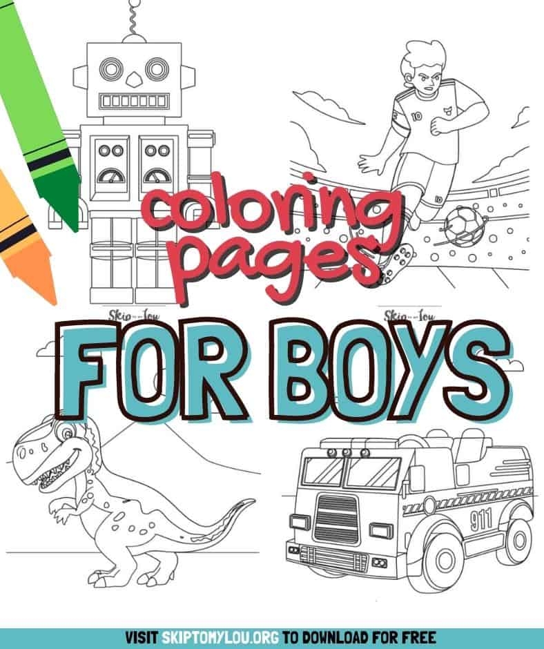 coloring page boys