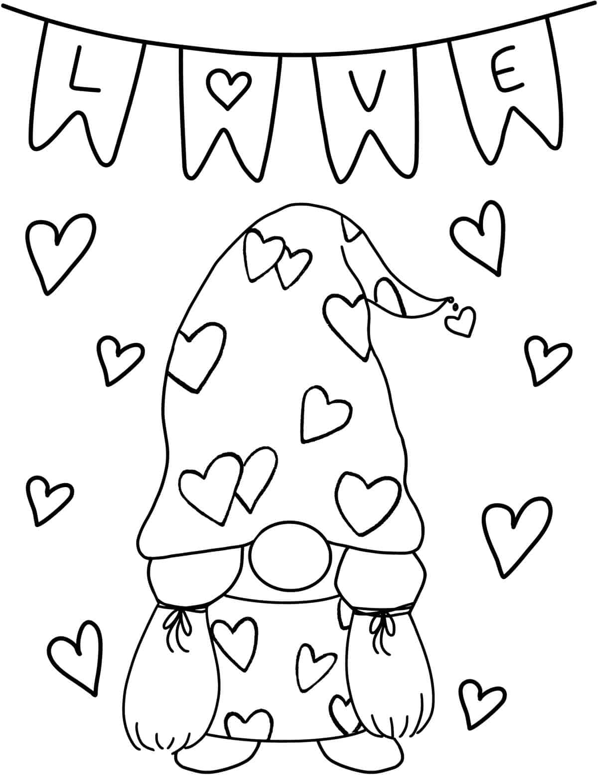 free coloring sheets valentines day