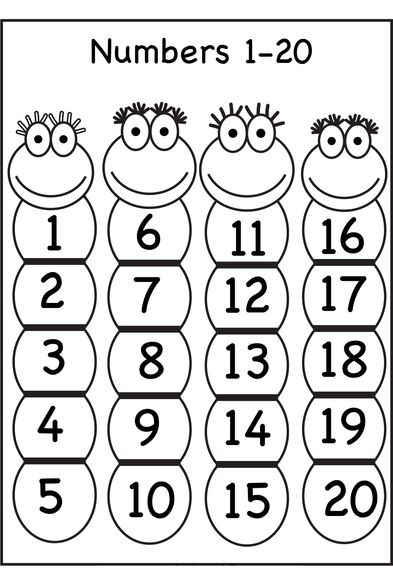 Free Printable Counting 1 20 Worksheets CountingWorksheets