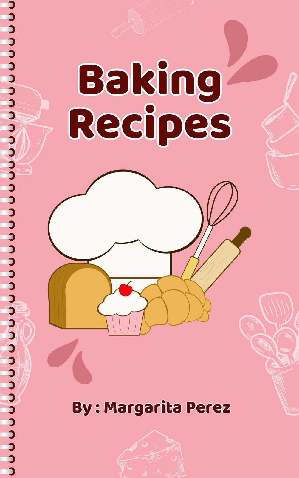 Free Printable Customizable Recipe Book Cover Templates Canva