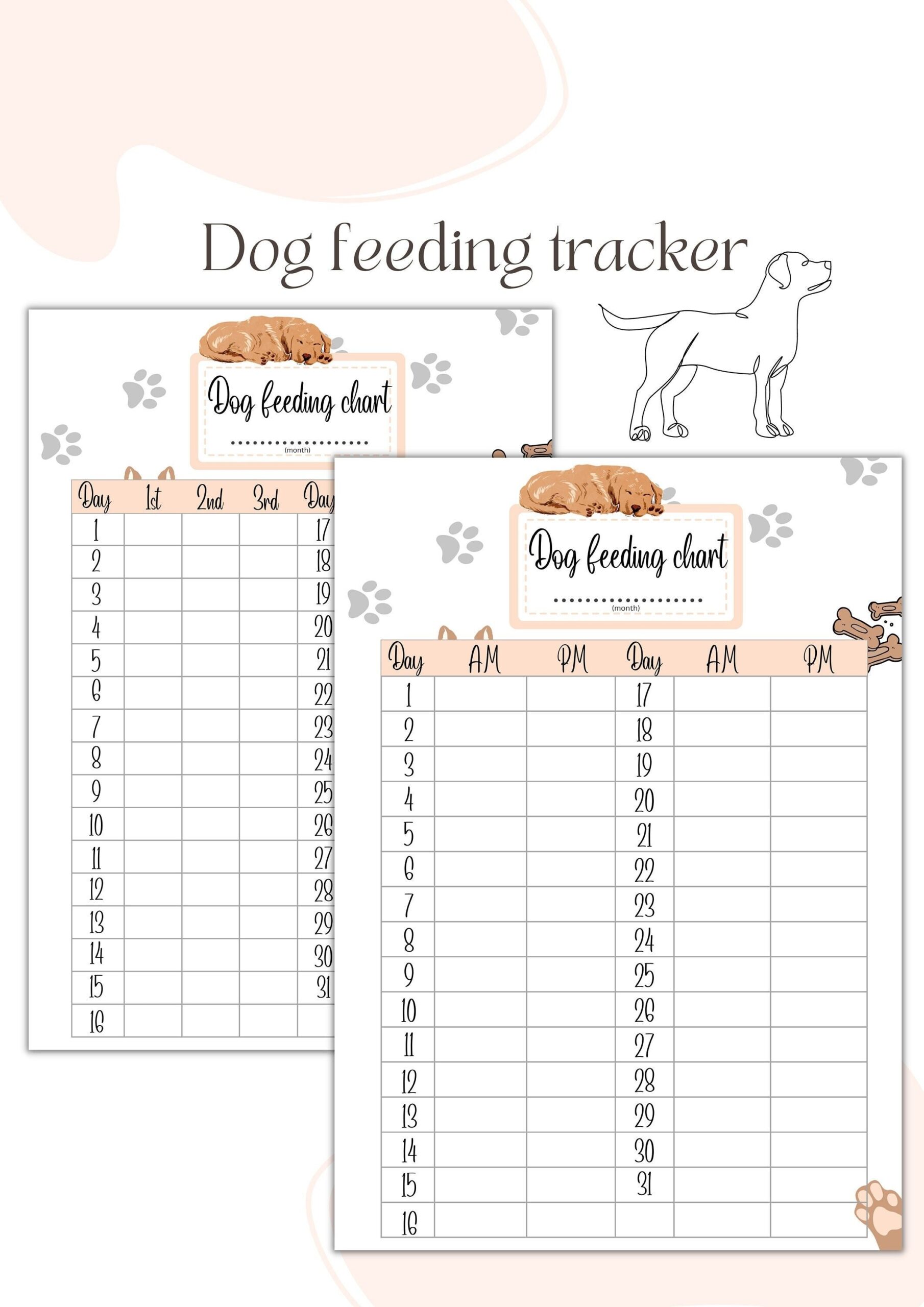 Free Printable Dog Feeding Schedule Template Pdf Printable Forms Free 