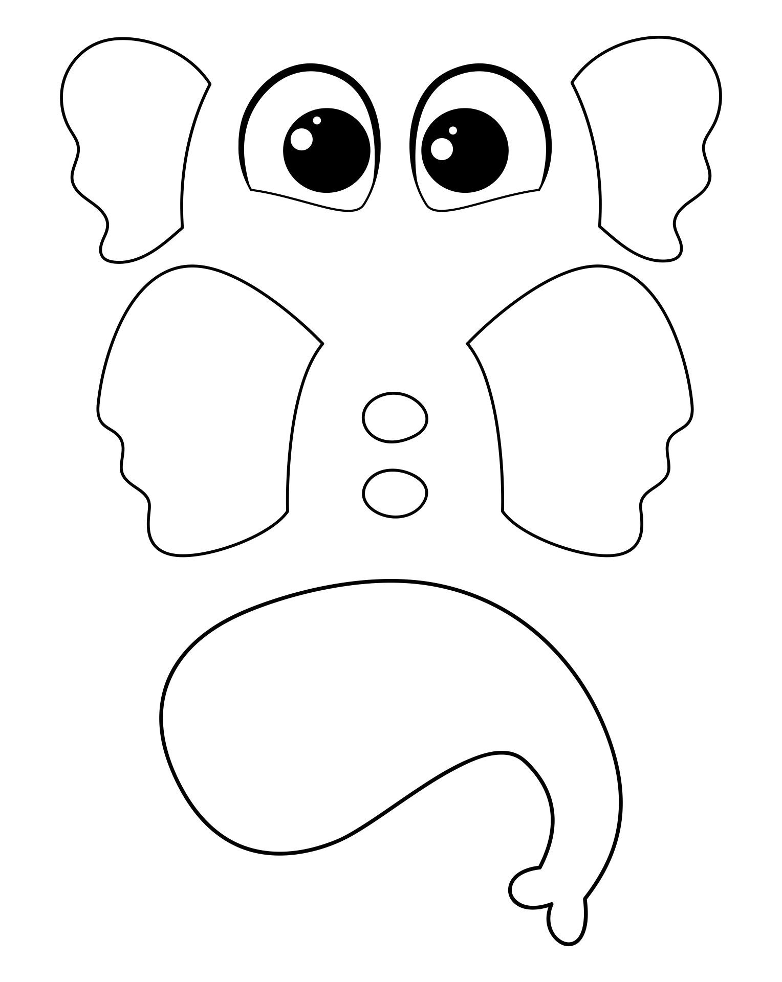 free printable elephant template
