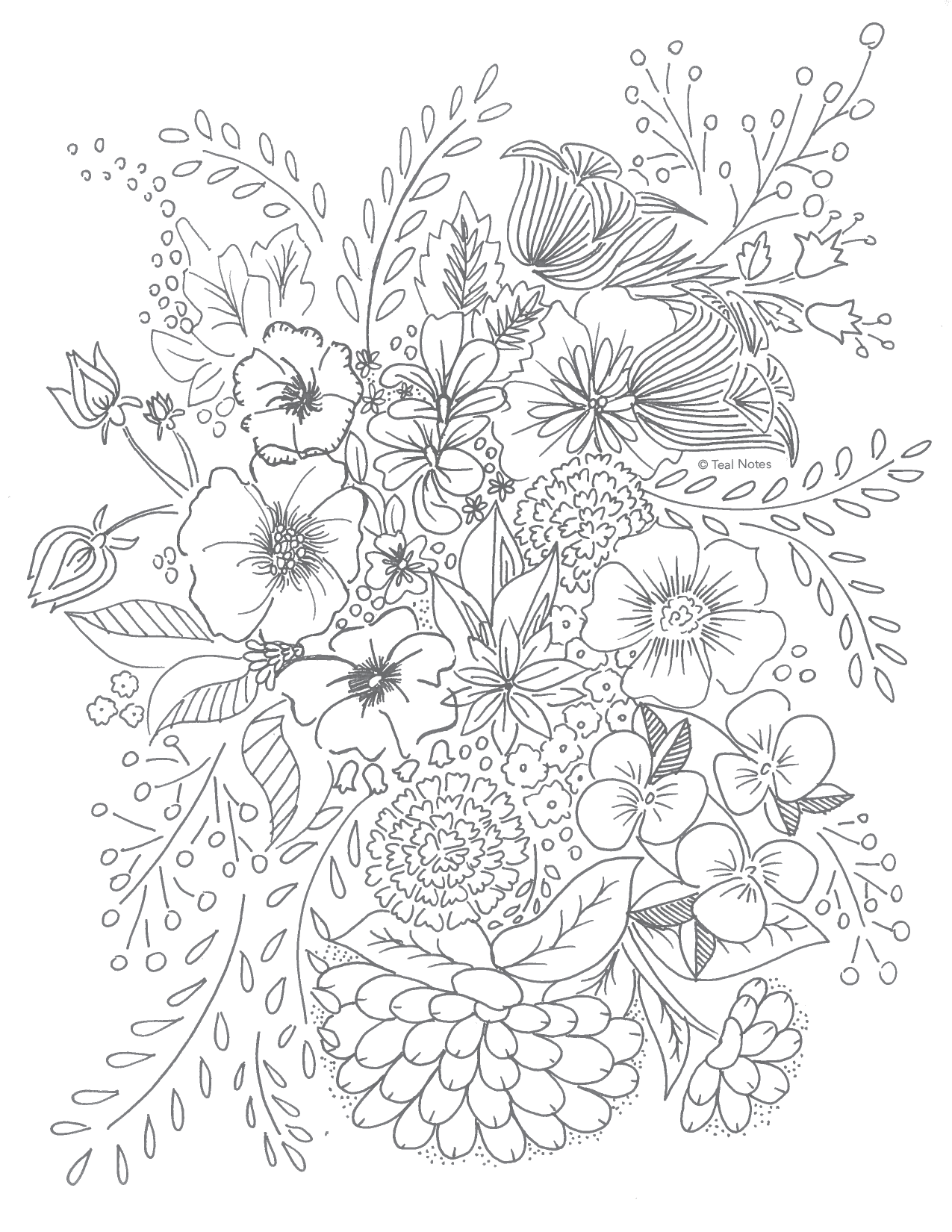 free printable floral coloring pages