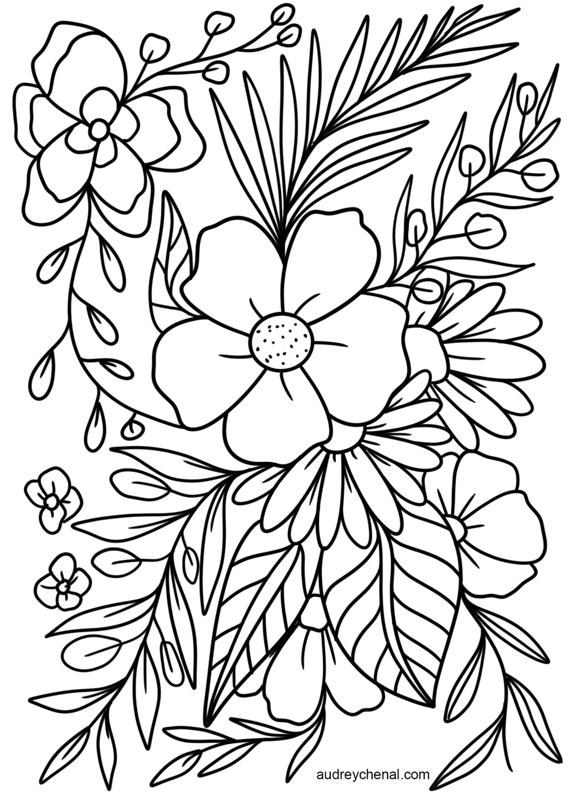 Free Printable Floral Coloring Pages Free Printables Hub
