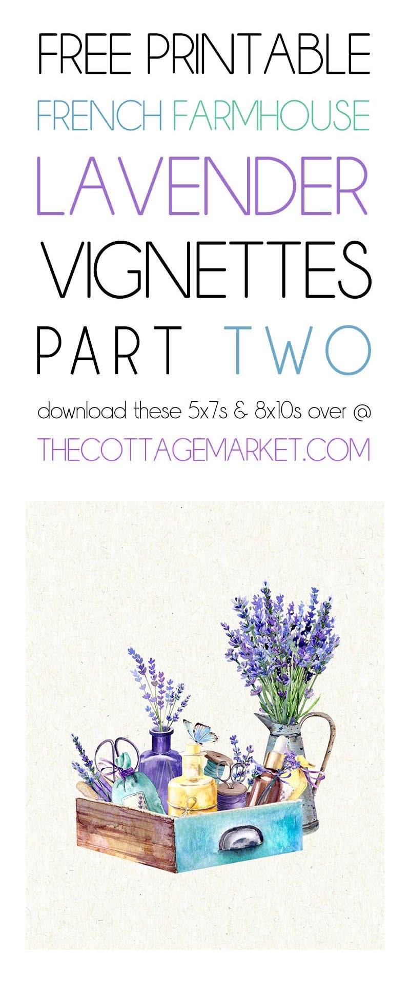 Free Printable French Farmhouse Lavender Bathroom Vignettes
