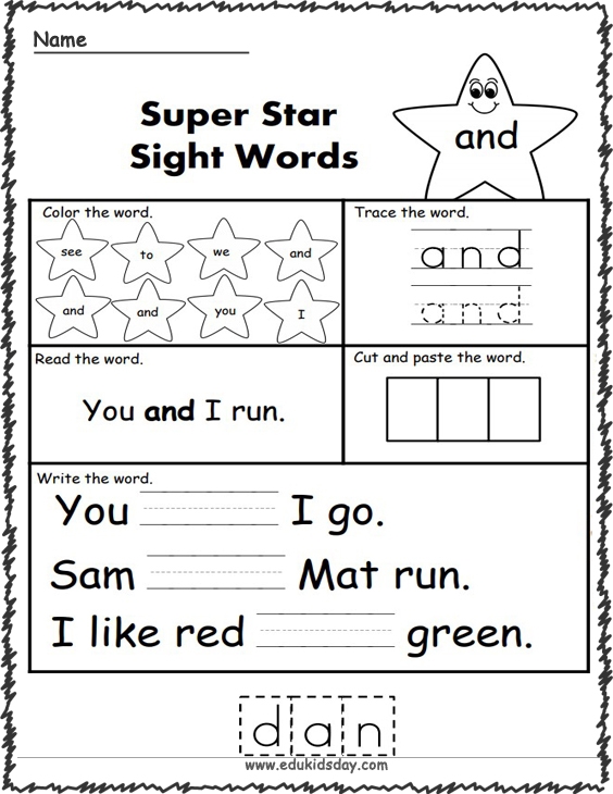FREE Printable Grade Kindergarten Worksheets Edukidsday