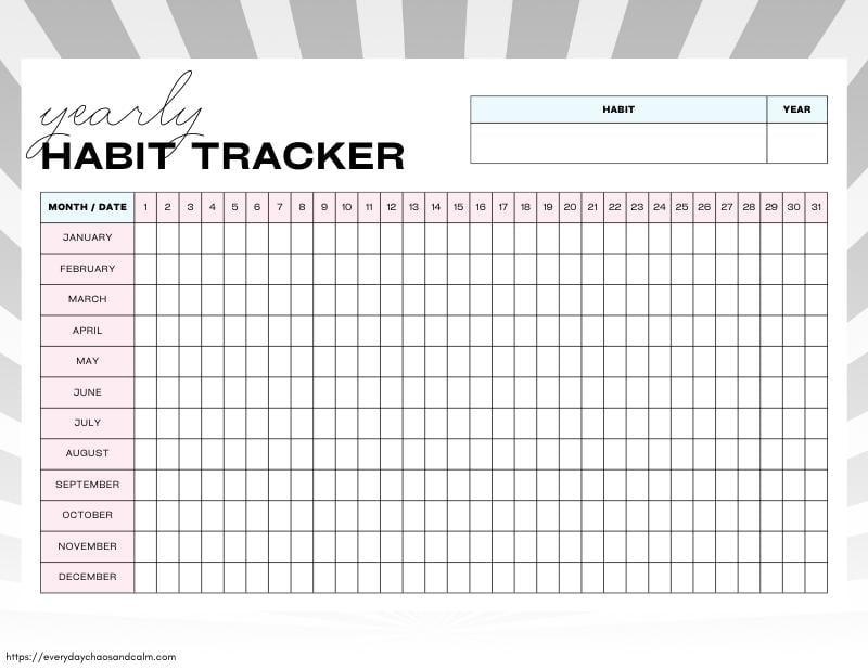 free printable habit trackers