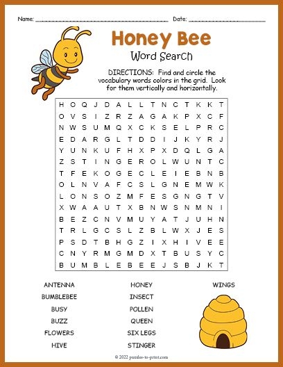 free printable honey bee activities